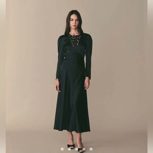 Doen Melinda Dress 100% Silk - Alpine Green